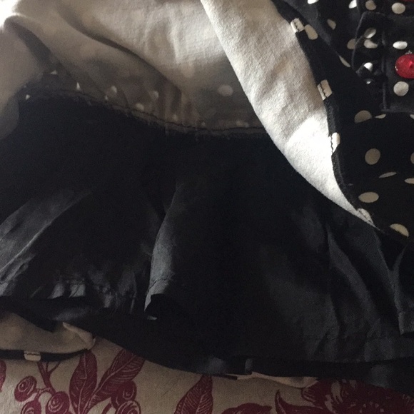 Polka Dot Skirt B&W w/Red Accents - Picture 4 of 4